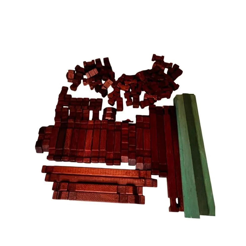 Vintage 1950’s HEWN HALSAM American Logs No. 815 W/ 103 Pieces Wood Toy VGC